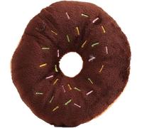 YuanHolumid Jouet couineur en coton en forme de beignet pour chien - Jouet couineur à mâcher - Design mignon et amusant - Pla interactif - Fournitures pour animaux de compagnie (café)