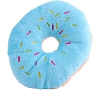 YuanHolumid Jouet couineur en coton en forme de beignet pour chien - Jouet couineur à mâcher - Design mignon et amusant - Pla interactif - Fournitures pour animaux domestiques (bleu)