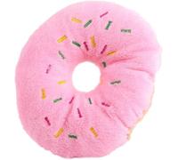 YuanHolumid Jouet couineur en coton en forme de beignet pour chien - Jouet couineur à mâcher - Design mignon et amusant - Pla interactif - Fournitures pour animaux de compagnie (rose)
