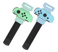 YUANHOT Lot de 2 bracelets améliorés pour Nintendo Switch Just Dance 2021 et 2020, sangles de danse élastiques réglables pour manettes Joy-Con Switch pour enfants et adultes, vert/bleu