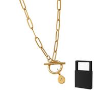 YUANHUYUOU Collier avec initiale, collier avec pendentif initial personnalisé, collier avec petites lettres, cadeau de Noël pour femme (N)