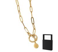 YUANHUYUOU Collier avec initiale, collier avec pendentif initial personnalisé, collier avec petites lettres, cadeau de Noël pour femme (Q)