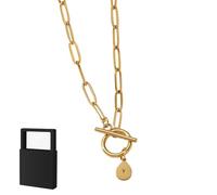 YUANHUYUOU Collier avec initiale, collier avec pendentif initial personnalisé, collier avec petites lettres, cadeau de Noël pour femme (Y)