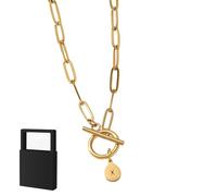 YUANHUYUOU Collier avec initiale, collier avec pendentif initial personnalisé, collier avec petites lettres, cadeau de Noël pour femme (X)