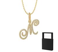 YUANHUYUOU Collier Initiale - Pendentif alphabet de A à Z, bijou personnalisé pour maman, épouse, petite amie, pour un anniversaire ou une fête (M)