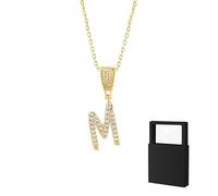 YUANHUYUOU Collier Initiale - Pendentif alphabet de A à Z, bijou personnalisé pour maman, épouse, petite amie, pour un anniversaire ou une fête (M)