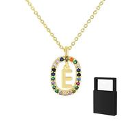 YUANHUYUOU Collier Lettre - Ras-de-cou prénom personnalisé, joli pendentif initiale alphabet, accessoire tendance et délicat (E)