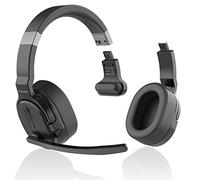 YUANJ Casque Bluetooth avec microphone, casque sans fil avec réduction active du bruit (ANC), 40 heures d'autonomie et portée de 10 m, pour téléphone portable, PC, centre d'appel, bureau, camion