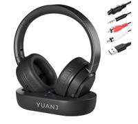 Yuanj Casque TV sans Fil Bluetooth 5.1 sans Fil pour TV/téléphone/Tablette/PC, 28 Heures d'autonomie Audio, Pas de Retard Audio, Plug and Play