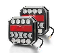 Yuanjoy 2 Feux Arrière Pour Remorque IP65 12/24 V Super Lumineux Étanches Avec Clignotant Stop Marche Arrière Feu Antibrouillard Et Catadioptre Pour Remorque Camion Caravane Fourgon Tracteur