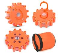 Yuanjoy 3 Pièces Gyrophare LED, Fonction Synchronisation 4 Modes, Voyant D'avertissement de Voiture avec Aimant et Crochet, Étanchéité IP65, pour Sécurité Voiture, Chantier, Camping