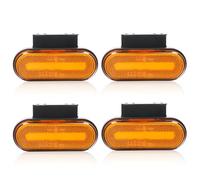 Yuanjoy 4x LED Ellipse Feux de position latéraux, 12V/24V Orange remorque IP65 Support étanche Feux de gabarit avec ECE R10 Certifié, pour remorques, camionnettes, caravanes camions