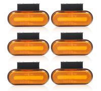 Yuanjoy 6 Feux Latéraux LED Orange, 12V/24V pour Remorque IP65 avec Support Étanche, Certifiés ECE R10, pour Remorque, Fourgon, Caravane, Camion