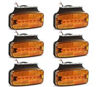 Yuanjoy 6 Feux Latéraux LED Orange, 12V/24V pour Remorque IP65 avec Support Étanche, Certifiés ECE R10, pour Remorque, Fourgon, Caravane, Camion
