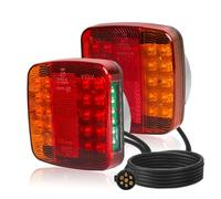 Yuanjoy Feux Arrière LED 7 Pôles Pour Remorque Avec Câble Précâblé 7,5m 12V, Certifiés E, Étanches Et Magnétiques, Installation Plug-And-Play