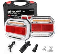 Yuanjoy Kit de feux arrière LED pour remorque, feux arrière sans fil magnétiques étanches 12/24V, ensemble d'éclairage pour camions, caravanes ou véhicules utilitaires, homologué ECE/EMV