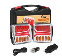 Yuanjoy Kit De Feux Arrière LED Sans Fil Pour Remorque, Feux Arrière Magnétiques 12V Sans Fil Avec Homologation Étanche E, Rechargeables Pour Camping-Cars, Bateaux, Véhicules Et Caravanes