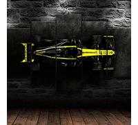 yuanjun 5 Panneau Mural Impression sur Toile Intissée Décoration Murale Tableau Giclée Tendue Illustrations Prete Suspendre Salon Décor Formule 1 Renault F1 Racing Imprimer