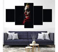 YUANJUN 5 Pieces Toile Tableau Tableaux Deco Murale Salon Moderne Imprimé Toile Intissee Decoration Photo Image Artistique Photographie Le Joker Joaquin Phoenix