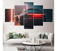YUANJUN 5 Pieces Toile Tableau Tableaux Deco Murale Salon Moderne Imprimé Toile Intissee Decoration Photo Image Artistique Photographie Rs6 Super Car Toile