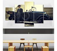 YUANJUN 5 Pieces Toile Tableau Tableaux Deco Murale Salon Moderne Imprimé Toile Intissee Decoration Photo Image Artistique Photographie Peaky Blinders Tommy Shelby