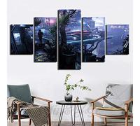 yuanjun Multi Panneau 5 Parties Tableaux Murale Affiches Photos Décoration Salon Frame Toile Images Motif Graphique Art Mural Stickers Peintures Cowboy Bebop 5 Panneaux Cowboy Bebop