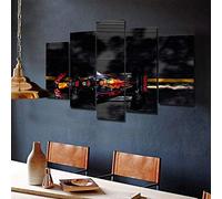 YUANJUN Multi Panneau 5 Parties Tableaux Murale Affiches Photos Décoration Salon Frame Toile Images Motif Graphique Art Mural Stickers Peintures Max Verstappen F1 Red Bull Racing