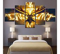 YUANJUN Multi Panneau 5 Parties Tableaux Murale Affiches Photos Décoration Salon Frame Toile Images Motif Graphique Art Mural Stickers Peintures Animation Pokemon Poster Dragon Spirit