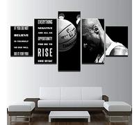 YUANJUN Multi Panneau 5 Parties Tableaux Murale Affiches Photos Décoration Salon Frame Toile Images Motif Graphique Art Mural Stickers Peintures Kobe Bryant NBA La Lakers Basketball Star