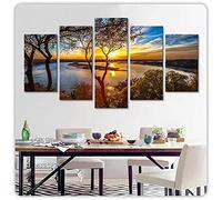 YUANJUN Multi Panneau 5 Parties Tableaux Murale Affiches Photos Décoration Salon Frame Toile Images Motif Graphique Art Mural Stickers Peintures Beau Paysage Naturel De Lever De Soleil