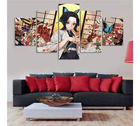 YUANJUN Multi Panneau 5 Parties Tableaux Murale Affiches Photos Décoration Salon Frame Toile Images Motif Graphique Art Mural Stickers Peintures Slayer Anime Kochou Shinobu Kochou Shinobu Room