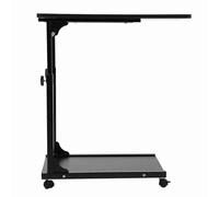 YUANKEECE Bureau Portable Multifonctionnel et Amovible pour Ordinateur Portable avec roulettes, pour lit, canapé et Livres (Couleur Bois de Saule Noir)