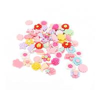 YUANKEECE Lot de 60 pendentifs de boue assortis fruits bonbons insipide répétables durables avec dos plat pour la décoration de fête