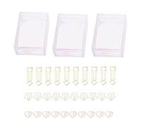 YUANKEECE Trombones en forme de flèche, de cœur pour bureau, maison, école, 30 marqueurs de page en métal doré et or rose, pinces à fichiers, clips marque-pages, organiseurs de documents