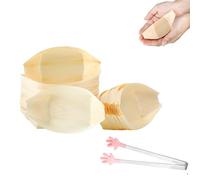 Yuannee Bateaux en Bambou,50 Unités Bols Bateau Sushi en Bambou + 1 Pince Alimentaire Coupelles Dégradables pour Buffet Froid Chaud Assiettes Réutilisables Soupe Pizza ou Plateau Apéritif