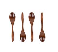 Yuannee Cuillères en Bois Naturel pour Miel,4 PCS Thé et Café Set de Cuillères à Dessert Cuillère à Miel en Bois de Noyer Cuillères de Service Polyvalentes pour Cuisine Condiments et Boissons Chaudes