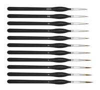 Yuannee Détail Pinceau,11 PCS Pinceaux Peinture Aquarell Pinceau à Détails Fins Kit Miniatures Pinceaux Peinture Enfant pour Acrylique Modèle Aquarelle Huile Figurine