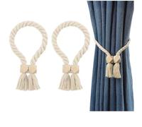 Yuannee Embrasse Rideau Magnetique,2 PCS D'embrasses de Rideaux Magnétiques Embrasses à Rideaux avec Aimant Boule en Bois Attache Rideaux pour Bureau Domicile Hôtel Beige