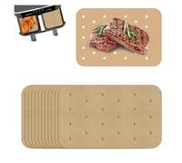Yuannee Feuilles Papier Cuisson Airfryer Perforé,150 PCS Papiers Sulfurisé Antiadhésif 220°C Format Carré Barquette Air Fryer pour Friteuse à Air Papier à Huile de Cuisson Revêtement