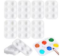 Yuannee Palette Peinture en Plastique,20 PCS Petite Palette Rectangulaire Palette de Peinture d'art pour Acrylique et Aquarelle Palette de Mélange de Couleurs pour Artistes et Enfants Blanc
