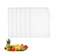 Yuannee Sacs à Lait de Noix,6 PCS 20x30cm Reutilisable Nylon Sac a Lait Vegetal Etamine Alimentaire avec Cordon Filtre Alimentaire Nylon Pour Fromage Jus de Fruits 100 Mailles