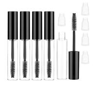 Yuannee Tube de Mascara Vide et Brosse à Cils,5 PCS Récipient De Mascara Vide Feuilles De Mascaras Transparent 10ml Tube de Réutilisable avec Cils Baguette (noir)
