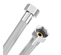 YUANNY Tuyau flexible 1/2" Femelle Raccord des deux côtés - Tuyau EPDM tressé acier inox, Flexible sanitaire Pour robinet, robinet d'angle, lavabo, cuisine, salle de bain, toilettes WC - 100CM