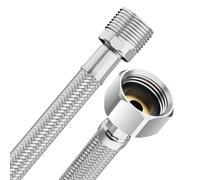 YUANNY Tuyau flexible 3/8" Femelle x 3/8" Mâle Raccord des deux côtés - Tuyau EPDM tressé acier inox, Flexible sanitaire Pour robinet, robinet d'angle, lavabo, cuisine, salle de bain, WC - 50CM