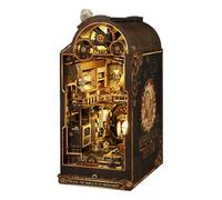 YUANOU Book Nook Kit DIY 3D Maison Mécanique en Bois, Modèle De Bâtiment Miniature comme Serre-Livres, Puzzle Artisanal pour Décoration De Bibliothèque, Cadeau D’Anniversaire Créatif COLOR1