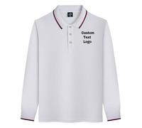YUANOU Polo À Manches Longues Personnalisé, Uniforme De Travail Personnalisé avec Logo Brodé pour Hommes et Femmes - Polo d'affaires pour Le Bureau et L'hôtellerie Color1,XL