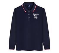 YUANOU Polo À Manches Longues Personnalisé, Uniforme De Travail Personnalisé avec Logo Brodé pour Hommes et Femmes - Polo d'affaires pour Le Bureau et L'hôtellerie Color9,XL