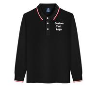 YUANOU Polo À Manches Longues Personnalisé, Uniforme De Travail Personnalisé avec Logo Brodé pour Hommes et Femmes - Polo d'affaires pour Le Bureau et L'hôtellerie Color4,4XL