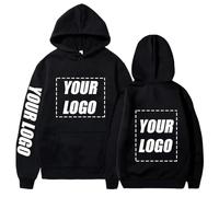 YUANOU Sweat À Capuche Personnalisé pour Couple, Ajoutez Votre Propre Photo/Texte/Logo - Pull DIY Black,S