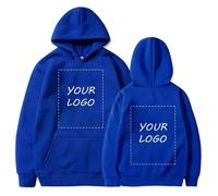 YUANOU Sweat À Capuche Personnalisé pour Couple, Ajoutez Votre Propre Photo/Texte/Logo - Pull DIY Blue,M